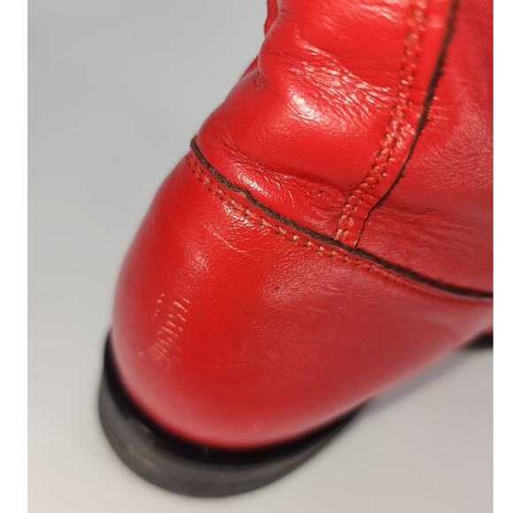Vintage Justin Red Leather Lace-Up Boots Women’s 7.5B - Picture 11 of 16